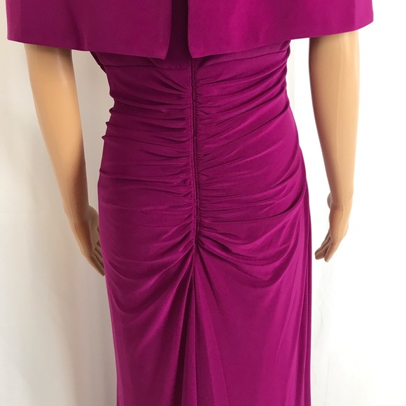 Gorgeous Magenta Off the Shoulder Evening Gown - Picture 7 of 7